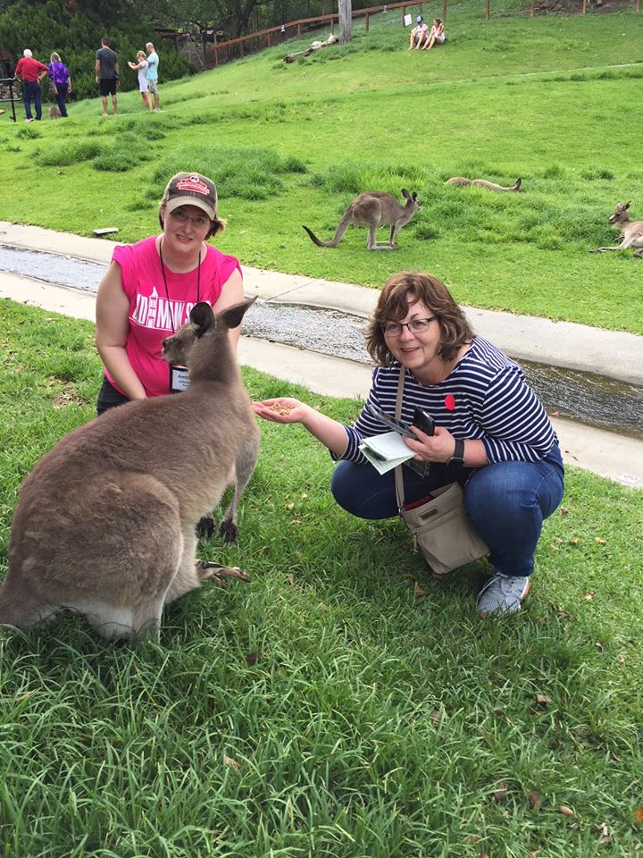 Lavonne and Amber With Kangaroo